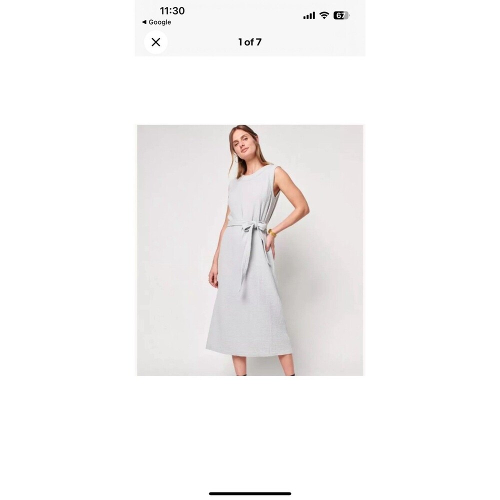 FAHERTY Dream Cotton costa dress grey dawn Womens Size XS $158